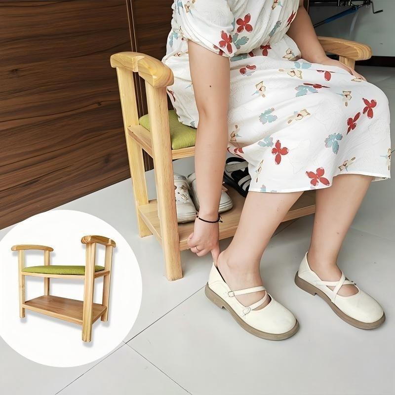 Wooden Shoe Changing Stool Multifunctional Stools Aesthetic Long Luxury Rectangular Entrance Stool Decorative Living Room Stools
