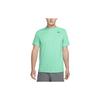 Loose Fit Casual Solid Color Brand Logo Round Neck Short Sleeve T-Shirt Men Tops Light-Green DX0989-369