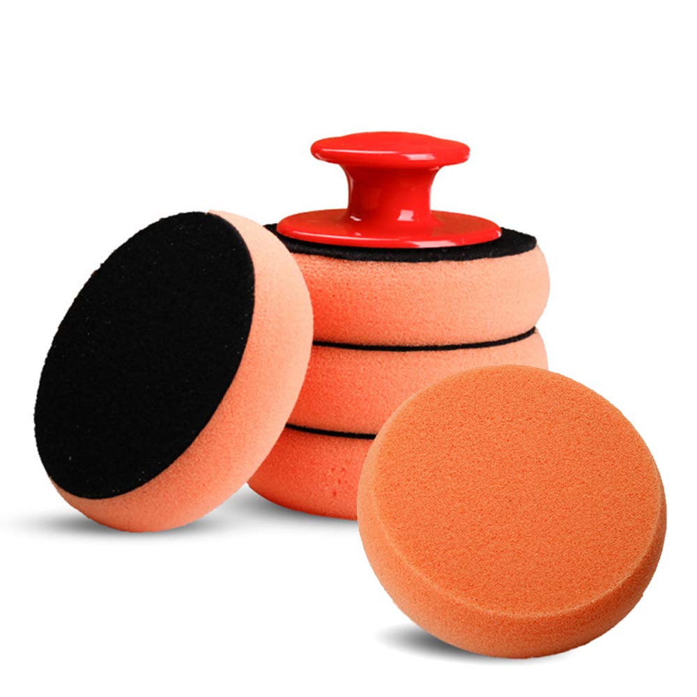 Auto-Wachs-Applikator-Pads-Set, weicher Schwamm-Applikator-Schaum-Wachs-Pad mit Griff zum automatischen Polieren, Reinigen und Wachsen