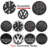 W1611Pc For Volkswagen Polo Car Emblem Logo With VW Polo 2014 2015 2016 2017 2018 Car Logo 122mm Front Bonnet Hood 110mm Rear Trunk