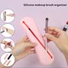 Portable Travel Makeup Brush Bag Silicone Cosmetic Brushes Holder Gift for Women and Girls