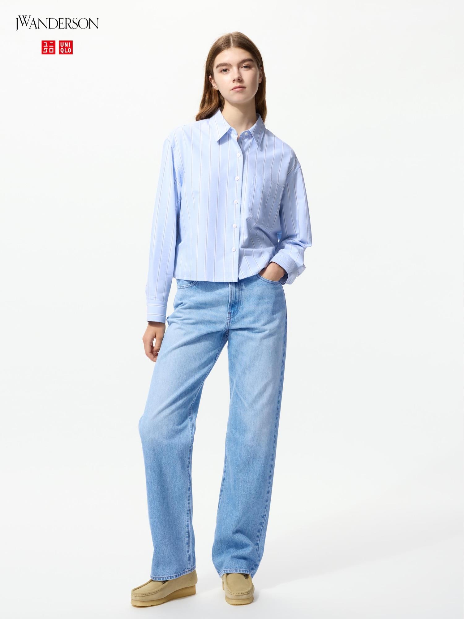 

Uniqlo Япония прямые джинсы длинные 63 BLUE/21