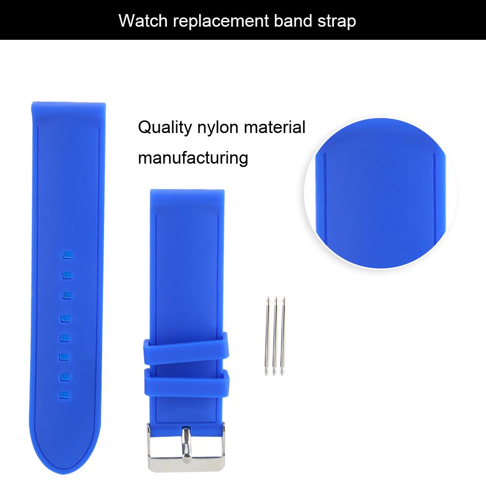 24mm Watch Band Silicone Pin Buckle Waterproof Sweat Proof Watch Strap