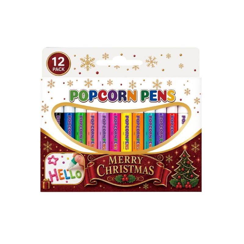 Popcorn-Stift-Set mit 12 Stück in verschiedenen Farben für dreidimensionale Schriftzüge, Weihnachtskarten, Journal-Akzente, Feiertagsposter und DIY-Bastelarbeiten 1 beige