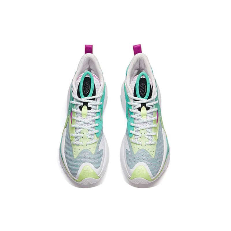Anta Berserk 3 Odolné proti oděru Prodyšné Středně vysoké Basketbalové boty A Flashedge Pánské Bílé Zelené Tenisky 112131601-2