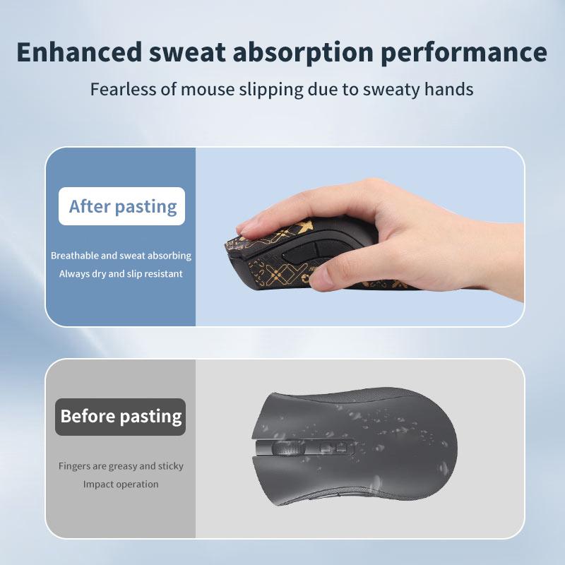 Mouse Grip Tape Skate Handmade Sticker Non Slip Suck Sweat For Razer Viper Ultimate Deathadder V2 Pro Wireless Mouse