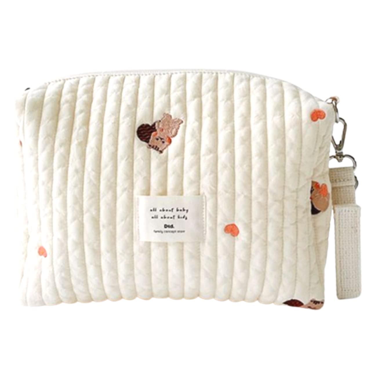 

Happy RURU Quilted Diaper Large Korean Perfect for Baby Showers and Gifts Pouch, Capacity, Cute, Design, (Squirrel Design)