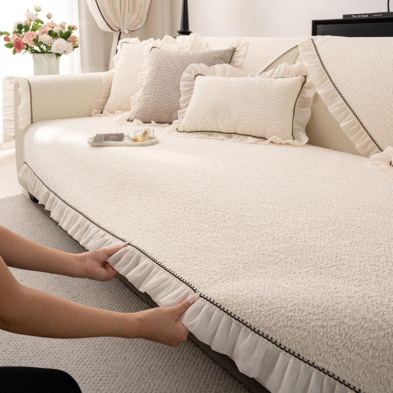 French Cream Wind Sofa Cushion  New Four-Season Universal Leather Sofa Non-Slip Seat Cushion Sofa Cover Cloth Cover