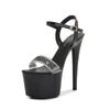 Women's Shoes Fashion High Heel Pearl Rhinestone Solid Color Stiletto Sexy Sandals 181 Series 17cm Heel 7cm Platform LFD