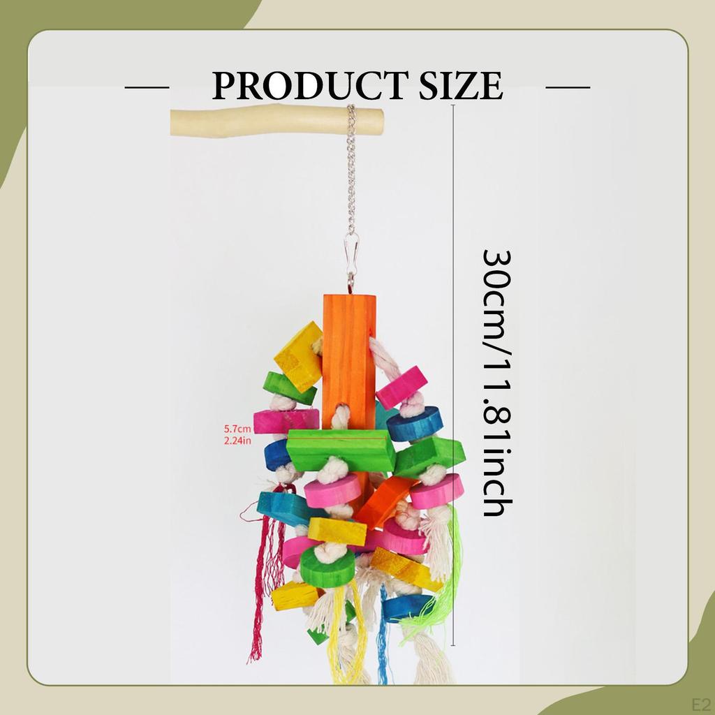 Parrot Toy Hanging Cage Accessories Wooden Play Equipment Supplies Bird Interactive for