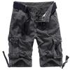 Men's Large Camouflage Cotton Work Shorts, WWII-Style Multi-Pocket Pants for Outdoor Training