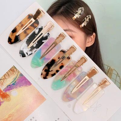 Headdress No Crease Hairpin Acetate No Bend Barrettes New Seamless Hair Clip  Women