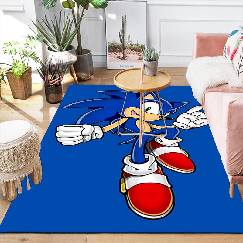 1Pc Sonic Hedgehog Adventure Rug, Office Carpet Indoor Outdoor Doormat, Non-Slip, Comfortable, Living, Christmas Halloween,  Xmas Gift G1281