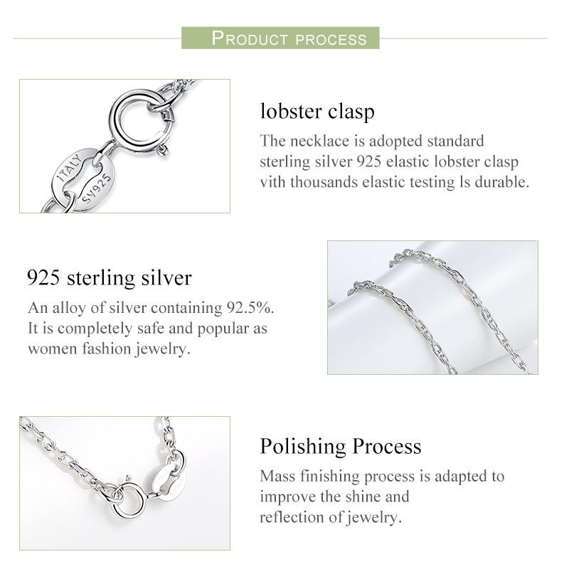 BAMOER Classic Basic Chain 925 Sterling Silver Lobster Clasp Adjustable Necklace Chain