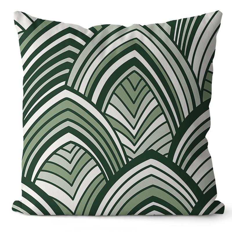 Green Plant Pillow Cover Geometric Cushion Home Bedside Sofa Cushion Cover