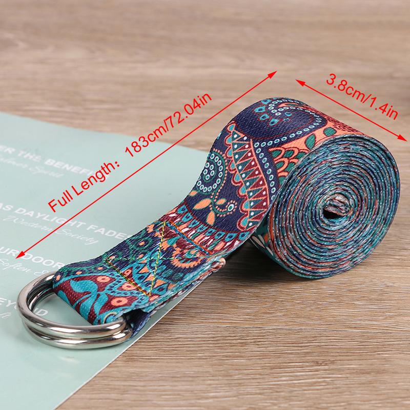 Yoga Strap Fitness Rope Colored Printed Adjustable Yoga Belt Washable Strap