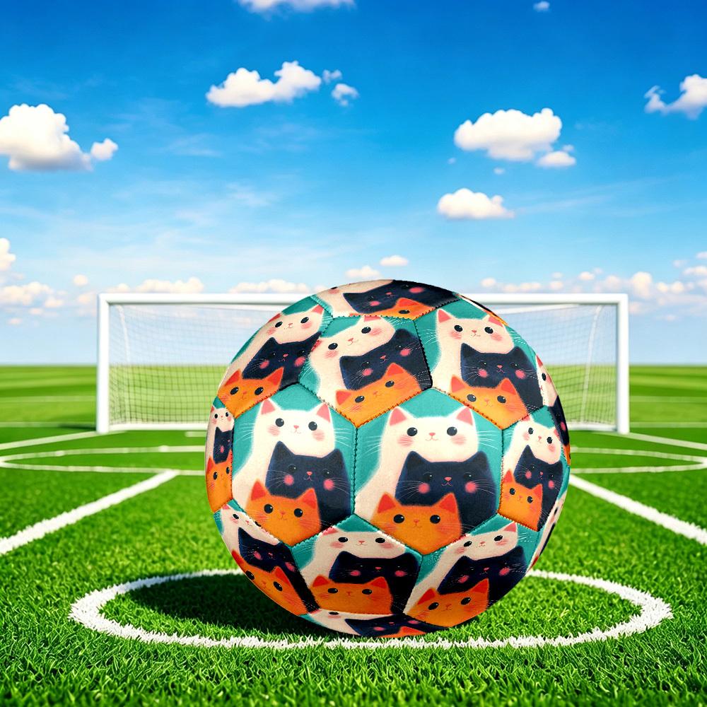 1pc Cute Cat Trio Size 5 Soccer Ball Professional Match Training Football Indoor &Outdoor Sports Ball Lightweight Durable m6564