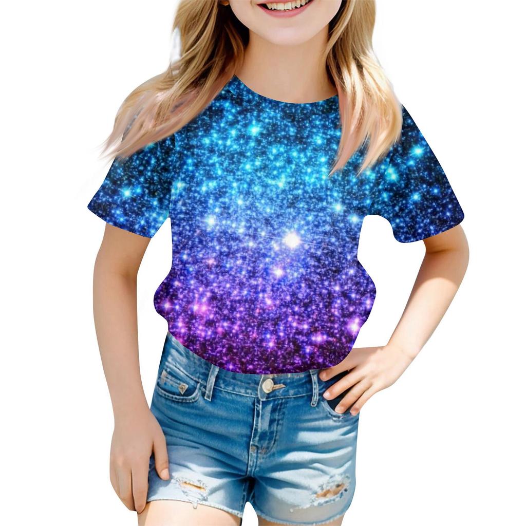 Children's Fashion Casual Short Sleeve Easter Bunny Printed Round Neck Short Sleeve T-Shirt Top