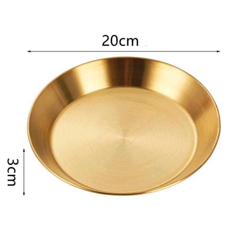 304 Stainless Steel Round Non-stick Cake Pan Pizza Baking Tray Steamed Food Barbecue Storage Plate Kitchen Tools