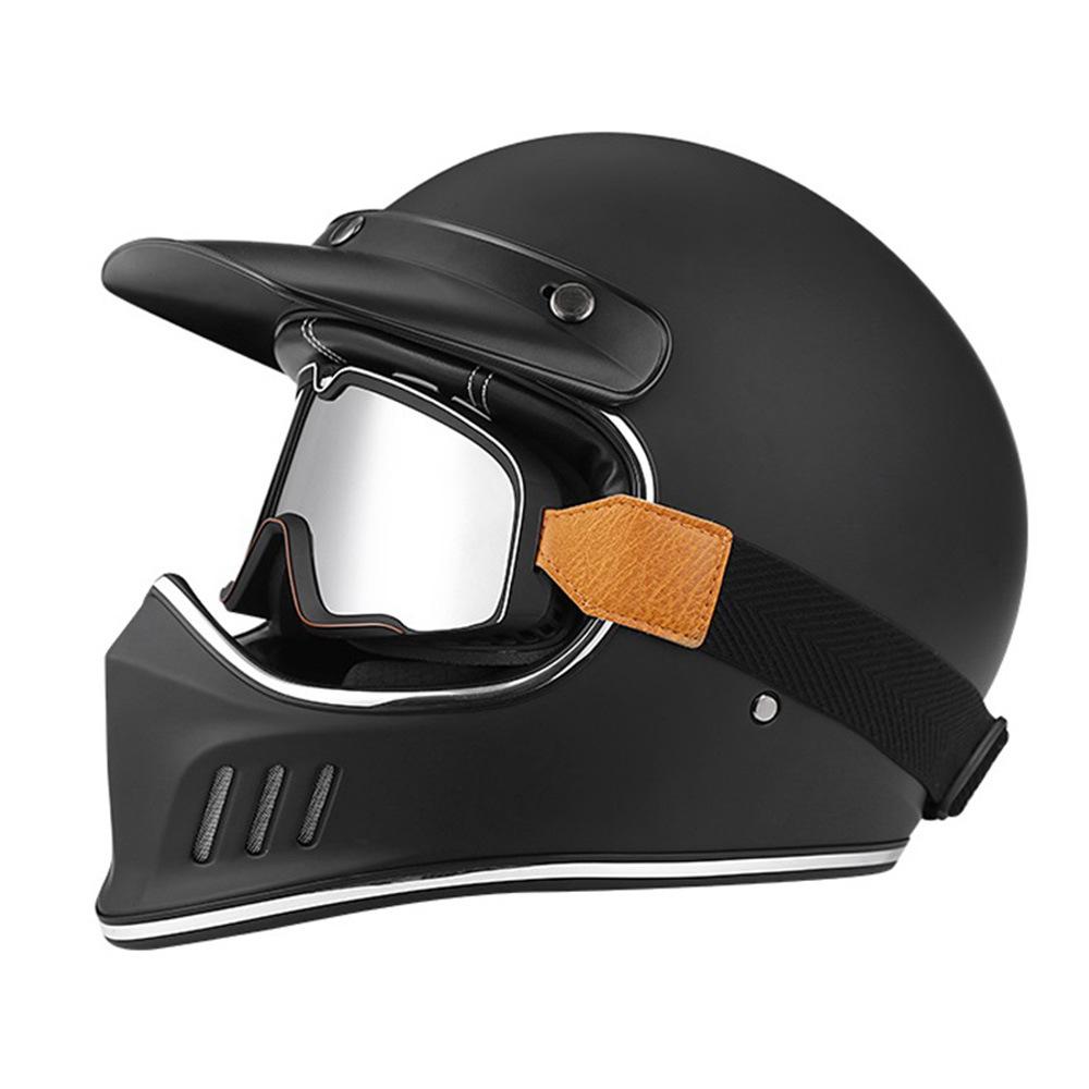 Retro-style full-face helmet for all seasons Motorcycle helmet Full-face bicycle helmet DOT