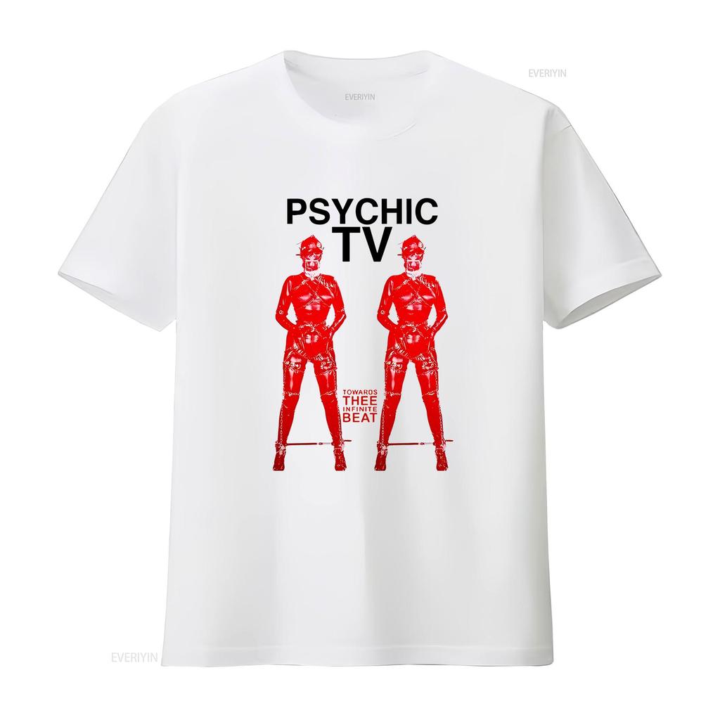 Psychic TV T Shirt Tea Man Woman Vintage Washed Breathable Slightly Stylish Homme Versatile Stretched Designer Clothes