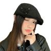 Autumn and winter hat women's retro versatile corduroy forward hat high-end newsboy hat warm beret