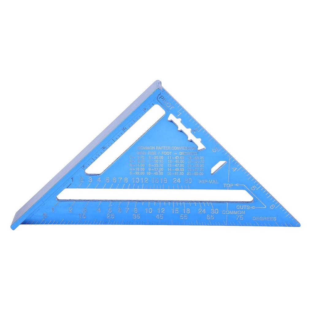 Carpentry Triangle Ruler Aluminum Alloy with Imperial and Metric Scales Triangle Ruler Protractor