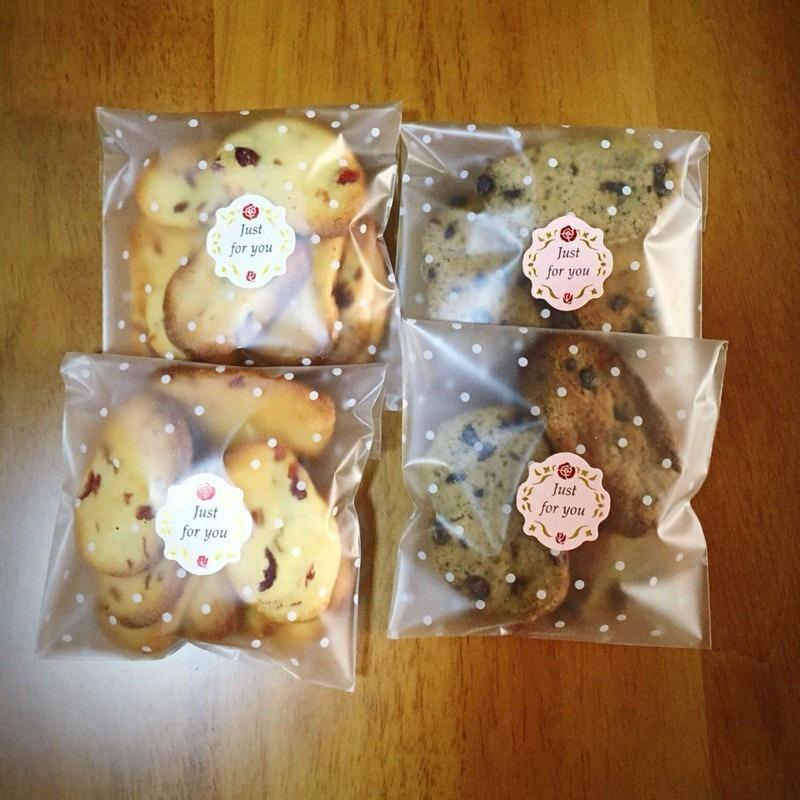 100Pcs/Lot Translucent Dots Plastic Cookie Packaging Bags Cupcake Wrapper Self Adhesive Bags Birthday Party Wedding Decorations