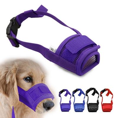 Pet Dog Justerbar Mask Bark Bite Mesh Mun Munkorg Grooming Anti Stop Chewing