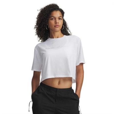 Womens/Ladies Embellished Crop T-Shirt