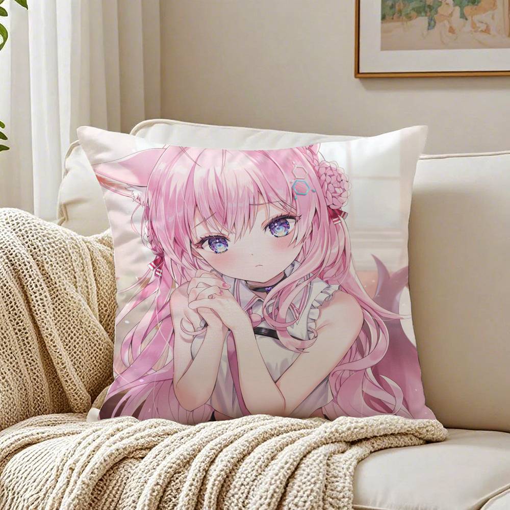 Anime Singer H-Hakui KoyorSi Pillow Case Anti-dustmite Pillowcase Invisible Zipper Silky Short Plush Sofa Cushion Cover