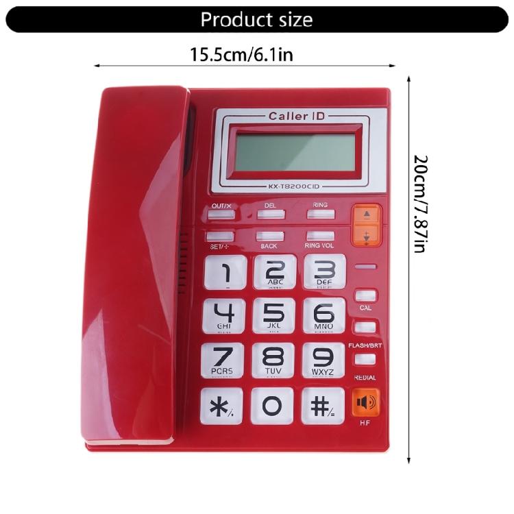 Corded Landline Phone Big Button Household Business Desktop Landline Telephone with LCD Display for Office Front Desk