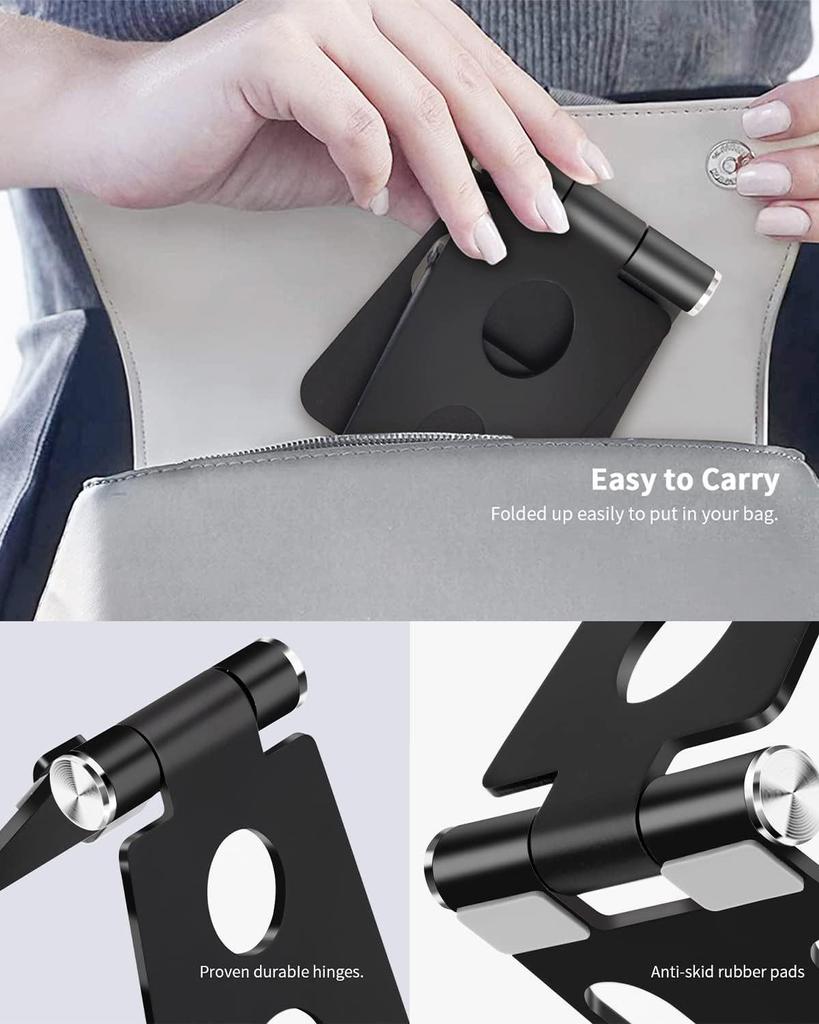 Aluminum Alloy Foldable Mobile & Tablet Stand - Portable & Universal