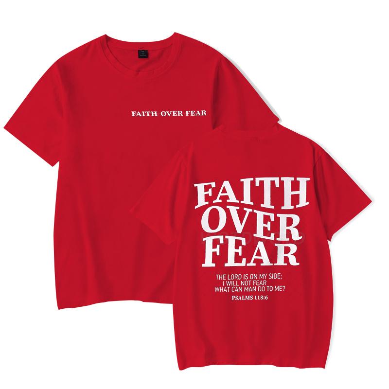 Faith Over Fear Christian T-shirts for Men Women Teen Boy Girl Summer Clothes Trendy Gift for Christian Faith Merch T-shirt Tops