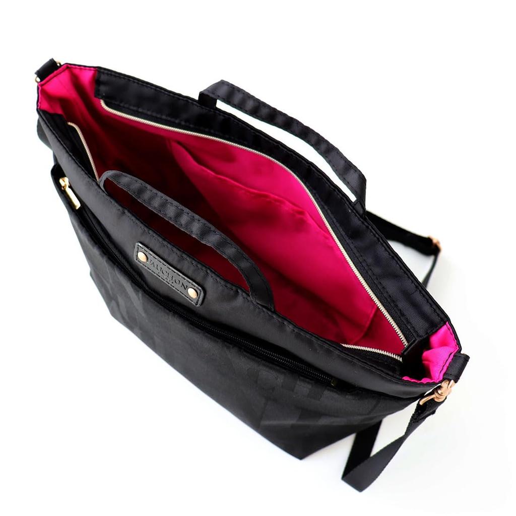 Blooming FAUCHON Logo Jacquard Shoulder Bag (Black) 000412-0005-02