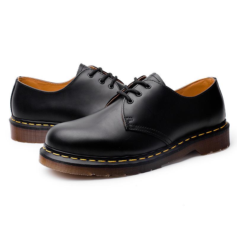Plus Size 1461 Low-Top Martin Boots: Comfortable Leather Casual Flat-Bottom Work Shoes, British Style.