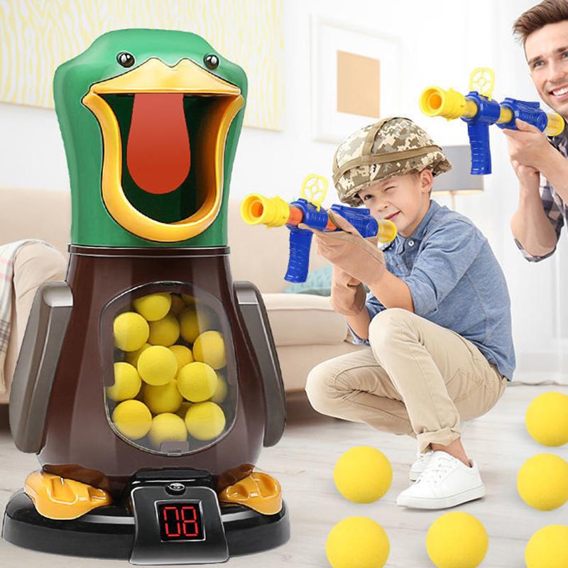 Anatra da Sparo Affamata Giocattoli Pistola ad Aria Pallina Morbida Con Luce Punteggio Elettronico Giochi di Battaglia Pistola Giocattolo Divertente Per Bambini