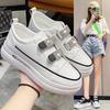 Frühling, Sommer, Herbst und Winter Damenschuhe Damen-Sneaker Weiße Schuhe Low-Top Riemen Runde Zehenpartie Freizeitschuhe
