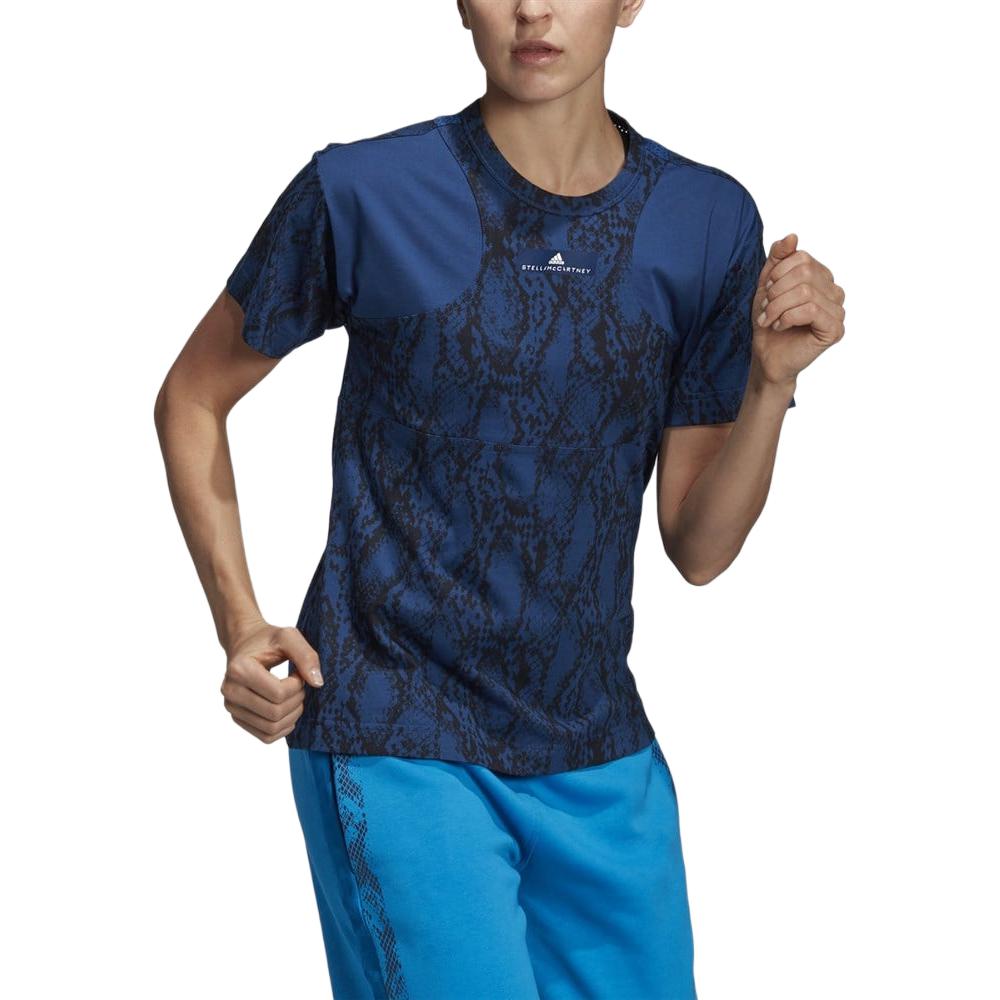Adidas Stella McCartney Farbverlauf Weich Bequem Vielseitig Kurzarm T-Shirt Damen Oberteile Blau DT9233
