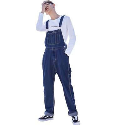Herren-Jeans-Overall, Herren-Overall, Overall, große Größe, Träger, gerade Hose, blaue Jeans