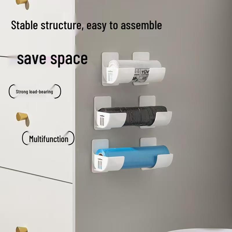 Multifunctional Storage Shelf for Umbrellas, Trash Bags, Cling Film, and Rolling Pins - Punch-Free Installation