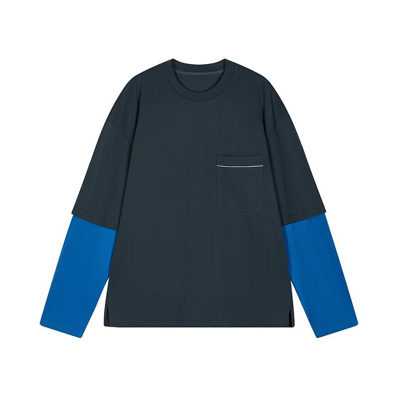 CROQUIS Men's H-Type Loose Fit Round Neck Long-Sleeve T-Shirt