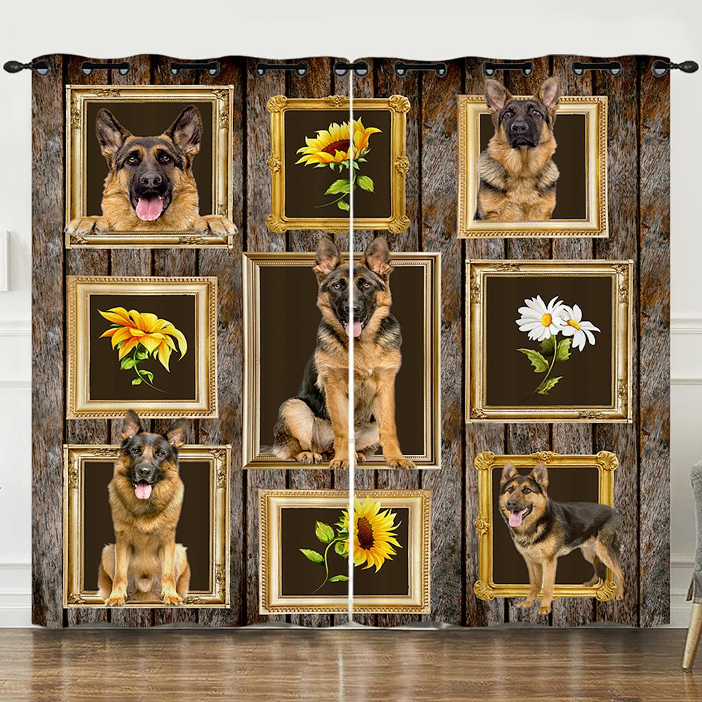 Curtain Rugby Sunflower 3D Digital Printing Blackout Curtain Punching