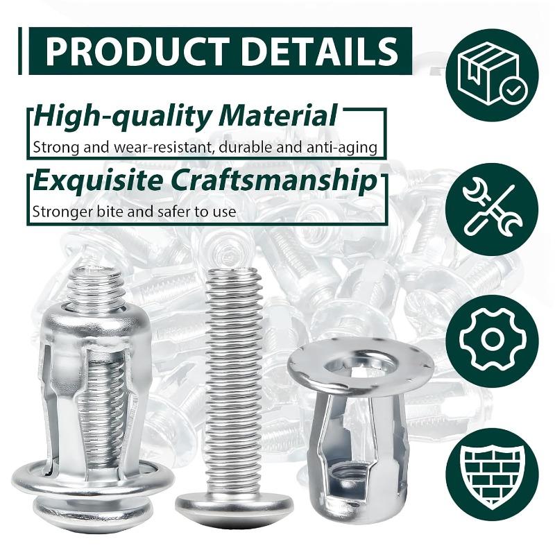 New Petal Nuts Expansion Screw Jack Nut M4 M5 M6 Carbon Steel Rustproof Corrosion-Resistant Petal Shape Rivet Nuts Fasteners