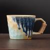 Vintage Gradient Irregular Thread Ceramic Mug Vintage Tie Coffee Cup Birthday Gift Breakfast Oat Milk Cup Office Mug Home Decor
