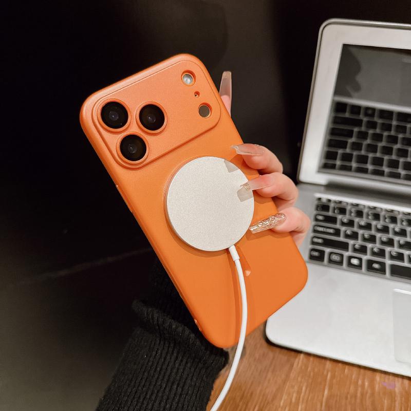 Solid Color Soft TPU For Magsafe Magnetic Wireless Charging Phone Case For iPhone 17 Pro Max 15 12 13 14 16 Pro Max Back Cover