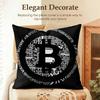 Bitcoin Btc Logo Cool Cushion Cover Natural Linen Organic Fabric DoubleSided Printing Sofa Home Decor Gift Pillow Case