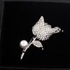 Sweet High -End Crystal Rose Brooch Women 'S Jacket Cardigan Pearl Accessories Pin Brooch Jewelry Gift