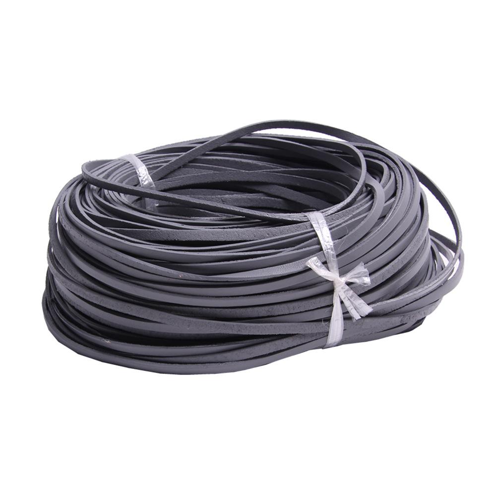 

Шнур из натуральной коровьей кожи толщиной 2 мм, лакированный цвет, плоская полоска из коровьей кожи первого слоя, материал для DIY ручного плетения, четырехсторонний свет 3mm wide and 2mm thick 5m (27.5g) серый