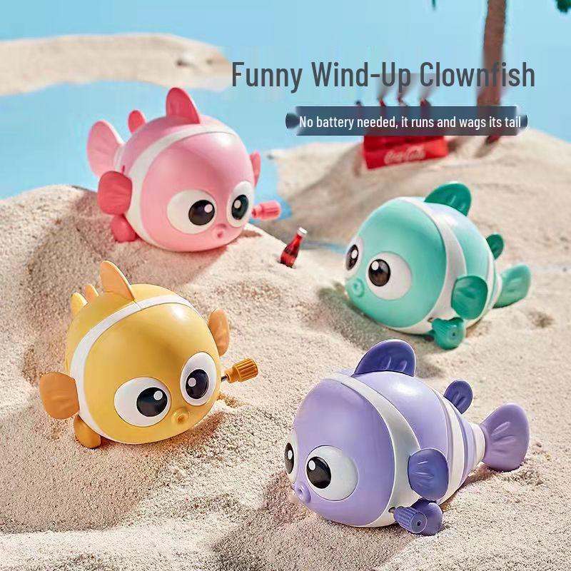 Wind-Up Clownfish Water Play Toys for Kids - Bath and Summer Fun!